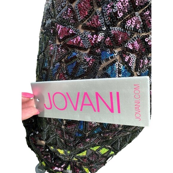 Jovani 04808 Plunging Back Sequin Dress Size 6 Prom ~Cocktail ~ Wedding - Picture 12 of 16
